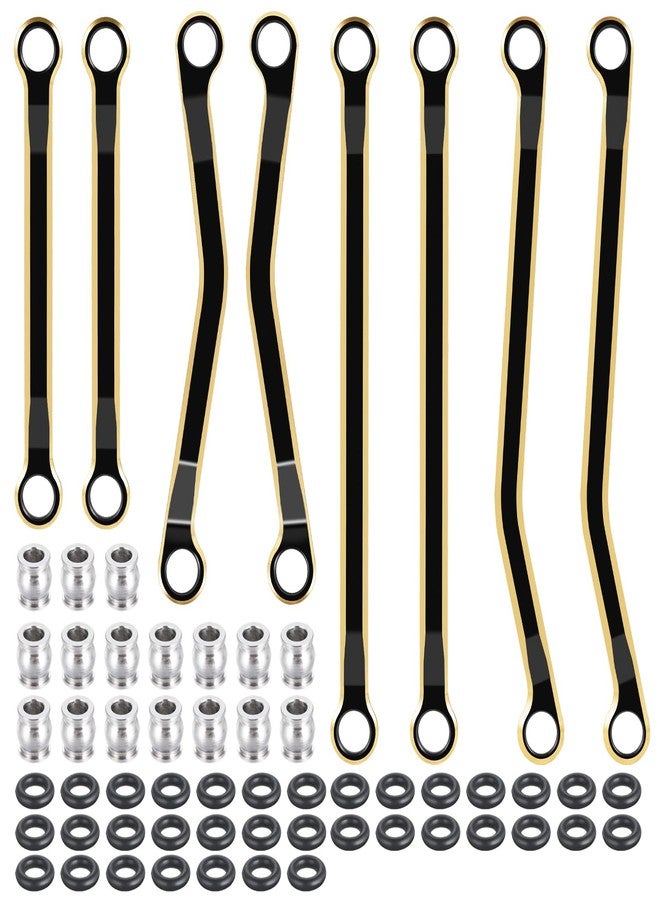 JGGZONE 8PCS TRX4M Brass High Clearance Chassis Links Set Black Coating Link Counterweight Heightened Link Rod Kit Linkage Set for 1/18 RC Crawler TRX4M High Trail K10 F150 - Image 1